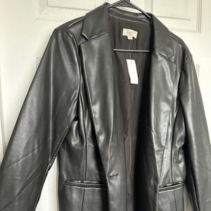 Brand New Faux Leather Blazer